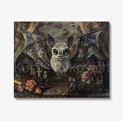 Cottage Bat - Hand Embellished Canvas